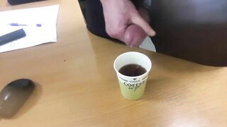 Cumming cum in my colleague's tea