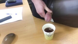 Cumming cum in my colleague's tea