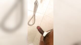 Wanking my small cock in the shower