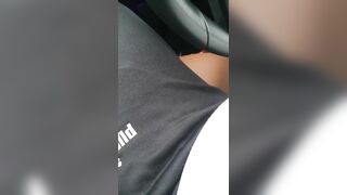 Step mom hand slip under step son underwear making him cum on steering wheel