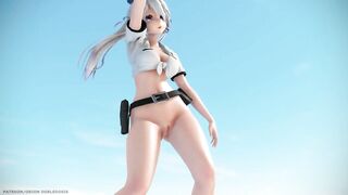 【MMD R-18 SEX DANCE】HAKU HOT POLICE HOT PERFECT ASS SWEET HOT ASS SNAPPING [BY] Orion DobleDosis