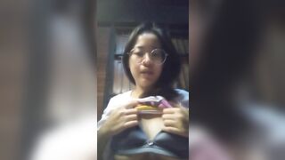 Asian girl at home alone bored to be alone Masturbate  16