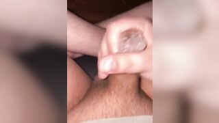 Jerk Pierced Dick and Cum in a Condom