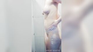 Massaging my tits and ass in a shower after yoga - Milky Maeve 08-05-2022