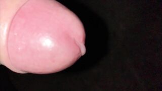 SLOW MOTION close up cumshot and foreskin pulling back and forth