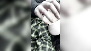 hairy bbw pisses in parking lot and drinks it