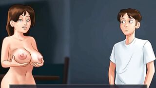 Summertime Saga:  StepSon Fingers His StepMom's Pussy-Ep 187