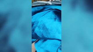 Handjob with blue satin silky salwar of nurse (45)