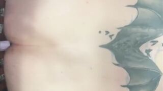 Tattooed Transman Fucks Dildo