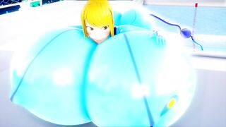 Imbapovi - Samus in Zero Suit - Water Filling Breast Expansion 1