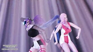 MMD G Reyish - KKILI KKILI Sexy Kpop Hot Dance Ahri Kaisa Seraphine KDA League of Legends