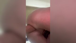 Trying to take this 14 inch dildo up my ass