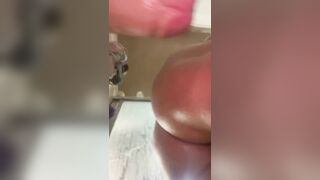 Trying to take this 14 inch dildo up my ass