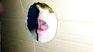 reverse gloryhole cum in mouth