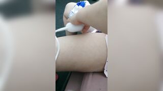 Step mom hairy pussy uses laser removal to clean her pussy