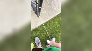 Public pissing at the park almost caught