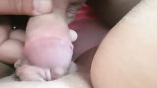 Cumshot in pussy close up