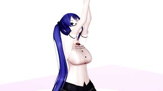 No me importa, Kagura Suzu - VTuber mmd Undress blue hair color edit smixix