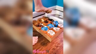 Giantess Crush Fetish Doughnut Food Stomp Bare Feet Dirty Feet Foot Fetish