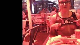 Public Boob Flashing Restaurant Flashing Compilation