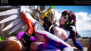 Overwatch Mercy & D.Va Dildo Cum Twitch **firebox Studio** Blizzard