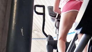 Round Ass Teen Working Out In Tight Mini Shorts