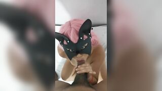 Latina eats black cock