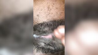 Real hairy pussy orgasm contractions closeup