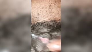 Real hairy pussy orgasm contractions closeup