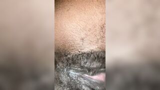 Real hairy pussy orgasm contractions closeup