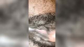 Real hairy pussy orgasm contractions closeup