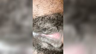 Real hairy pussy orgasm contractions closeup