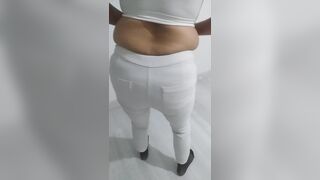 Mature woman in white jeans fantasy