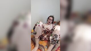 Petite adorable slut in pjs got super horny - cum countdown + lace panty tasting