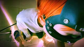 Sweet blowjob to calm music from a girl with red hair and green eyes who likes to get sperm