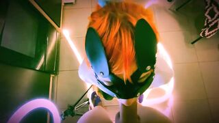 Sweet blowjob to calm music from a girl with red hair and green eyes who likes to get sperm