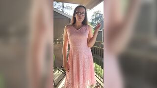 Sexy Goddess D Smoking in Pretty Pink Lace Dress - Full Length Video