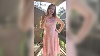 Sexy Goddess D Smoking in Pretty Pink Lace Dress - Full Length Video