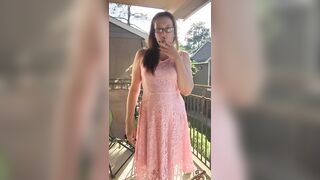 Sexy Goddess D Smoking in Pretty Pink Lace Dress - Full Length Video