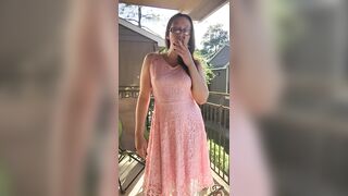 Sexy Goddess D Smoking in Pretty Pink Lace Dress - Full Length Video