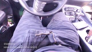 Ebony Slut gives nasty head in the car Nina Rivera Don Whoe