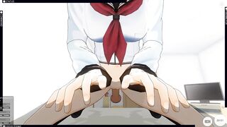 3D HENTAI POV schoolgirl rides your cock and does AHEGAO