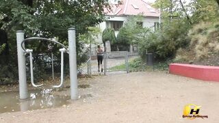 Jump and Running in Public Park by Katerina-Hartlova