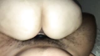 Pawg with sexy feet swallows cum