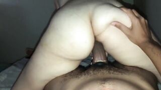 Pawg with sexy feet swallows cum