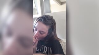 POV blowjob New girl at work gets her perfect tits covered in cum by the boss! - Say10zwhores