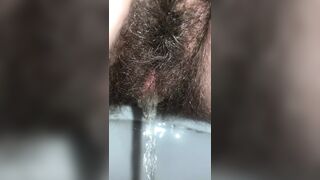 Super Hairy Pussy Pissing