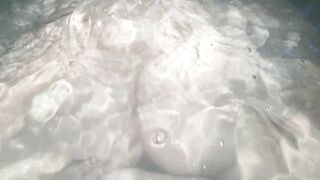 CUTE Pawg BBW HOT TUB riding (rear view)