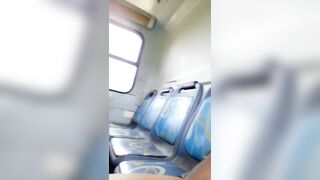 Mary could nota stand It and masturbated inside the bus