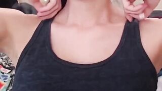 Compilation of small breasted twitch girl flexing